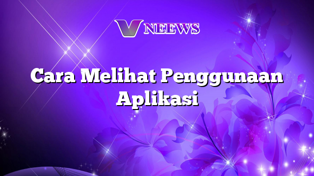 Cara Melihat Penggunaan Aplikasi | Vneews